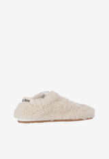 Miu Miu Shearling Lace-Up Sneakers Cream 5E529EF005173_F0018