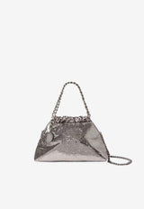 Stella McCartney Falabella Cracked Metallic Clutch Bag Silver 7B0144WP0587_1113