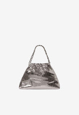 Stella McCartney Falabella Cracked Metallic Clutch Bag Silver 7B0144WP0587_1113