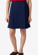 Miu Miu Pleated Mini A-line Skirt Blue MG2679SOOO14OA_F0216