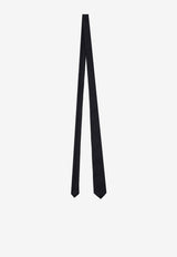 Saint Laurent Textured Silk Tie Black 7200953Y043_1000