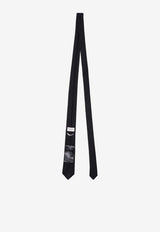 Saint Laurent Textured Silk Tie Black 7200953Y043_1000