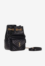 Saint Laurent Mini Joe Quilted Leather Bucket Bag Black 7607451EL07_1000