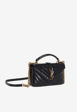 Saint Laurent Mini College Quilted Chain Handbag Black 779430DZH07_1000