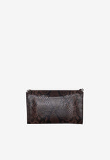 Stella McCartney Falabella Snakeskin Chain Clutch Brown 581238WP0621_2035
