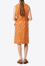 Miu Miu Printed Wrap Dress Orange MF6249SOOO19KO_F0P5N