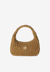 Miu Miu Wander Matelassé Suede Hobo Bag Caramel 5BC183VOOHAB7O_F0393