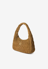 Miu Miu Wander Matelassé Suede Hobo Bag Caramel 5BC183VOOHAB7O_F0393