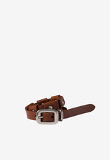 Miu Miu Buckled Leather Bracelet Brown 5IB8052G75_F05HP