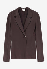 ALYSI Single-Breasted Satin Blazer Brown 116828P6209CHOCO_Choco_54417949