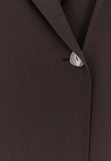 ALYSI Single-Breasted Satin Blazer Brown 116828P6209CHOCO_Choco_54417949