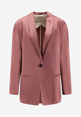 ALYSI Single-Breasted Satin Blazer Pink 116841P6221BLUSH_Pink_54417924