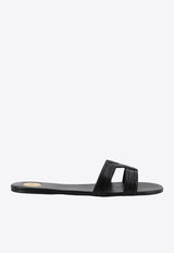 Saint Laurent Mabrouka Logo Leather Slides Black 86185325V001000_Black_44132589