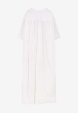 Aspesi Puff-Sleeved Gathered Dress White 2906D30785072_White_54417933