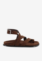 ALOHAS Tide Wraparound Suede Sandals Brown S10115302BROWN_Brown_54418007