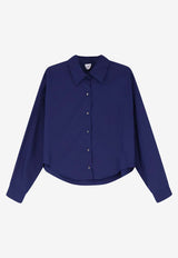 Aspesi Cropped Buttoned Shirt Blue 5405D30785097_Blue_54417906