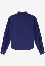 Aspesi Cropped Buttoned Shirt Blue 5405D30785097_Blue_54417906