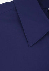Aspesi Cropped Buttoned Shirt Blue 5405D30785097_Blue_54417906