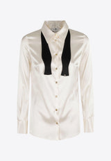 Elisabetta Franchi Bow-Tie Silk Shirt White CA10756E2_EF1