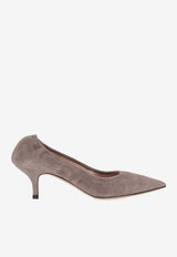 P.A.R.O.S.H Curly 55 Suede Pumps Taupe D070286SHESHOE_064