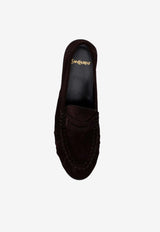 Saint Laurent Le Loafer Suede Leather Loafers Brown 8394712W5AC_6023