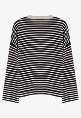 Brunello Cucinelli Long-Sleeved Stripe Sweater Multicolor M1T272310CSI26_NEROPANAMABISCOTTO_54420944