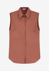 Brunello Cucinelli Essential Sleeveless Shirt Brown M0091MA616C4182_FIREBRICK_54420952