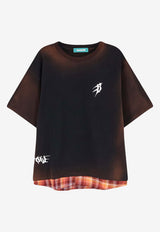 Barrow Graphic Print Layered-Effect Faded T-shirt Black S6BWUATH022110_Black_54417959