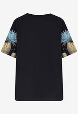 Barrow Printed Crewneck T-shirt Black S6BWUATH069110_Black_54417965