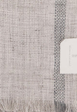Brunello Cucinelli Logo Label Linen Scarf Gray MSC695AGCR762_JUTAGRIGIO_54420984