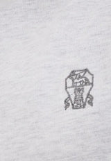 Brunello Cucinelli Logo Embroidered T-shirt White M0B137451GCY887_PERLABIANCO_54420985