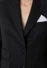 Elisabetta Franchi Wool-Blend Single-Breasted Blazer Black GI16356E2_110
