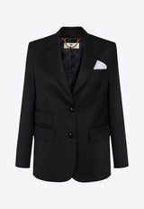 Elisabetta Franchi Wool-Blend Single-Breasted Blazer Black GI16356E2_110