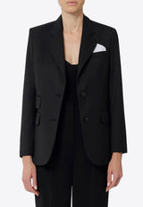 Elisabetta Franchi Wool-Blend Single-Breasted Blazer Black GI16356E2_110