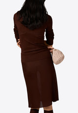 Miu Miu Ribbed V-neck Top Brown MML01BSOOO18BQ_F0324