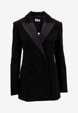 P.A.R.O.S.H Clalu Double-Breasted Tuxedo Blazer Black D420435CLALU_013