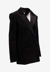 P.A.R.O.S.H Clalu Double-Breasted Tuxedo Blazer Black D420435CLALU_013