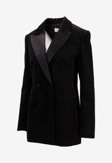 P.A.R.O.S.H Clalu Double-Breasted Tuxedo Blazer Black D420435CLALU_013