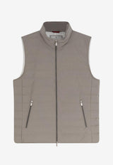 Brunello Cucinelli High-Neck Padded Vest Gray MM4791451CFA27_NEWKAKIPANAMA_54420861