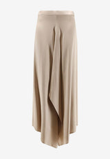 ALYSI Asymmetric Flared Skirt Beige 116023P6221PTL_Pink_54417818