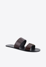 Saint Laurent Babylone Leather Slides Dark Brown 863524DWETT2023_ULTRA DARK BROWN_44132747