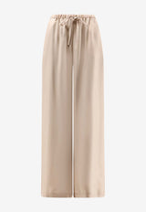 ALYSI Wide-Leg Drawstring Silk Pants Beige 116169P6219PTL_Pink_54417852