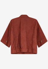 Brunello Cucinelli Embroidered Cropped Shirt Orange MQ988MW306C8604_ORANGEFLAME_54420833