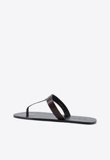 Saint Laurent  Babylone Leather Thong Sandals Brown 863525DWETT2023_ULTRA DARK BROWN_44132552