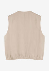 ALYSI Criss Over V-neck Top Beige 116261P6221PTL_Pink_54418058