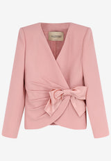 Valentino Wool Crepe Blazer with Bow Pink 8B0CE5209Q0F8U_LIBERTYROSE_42176809