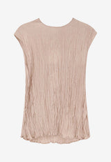 ALYSI Wrinkled Crewneck Top Pink 216201P6047CP_Powder_54417808