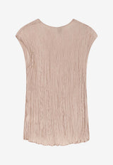 ALYSI Wrinkled Crewneck Top Pink 216201P6047CP_Powder_54417808