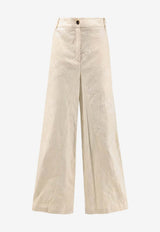 PINKO Ivu Linen Flared Pants Beige 106528A374C03_Beige_44130142
