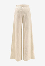 PINKO Ivu Linen Flared Pants Beige 106528A374C03_Beige_44130142